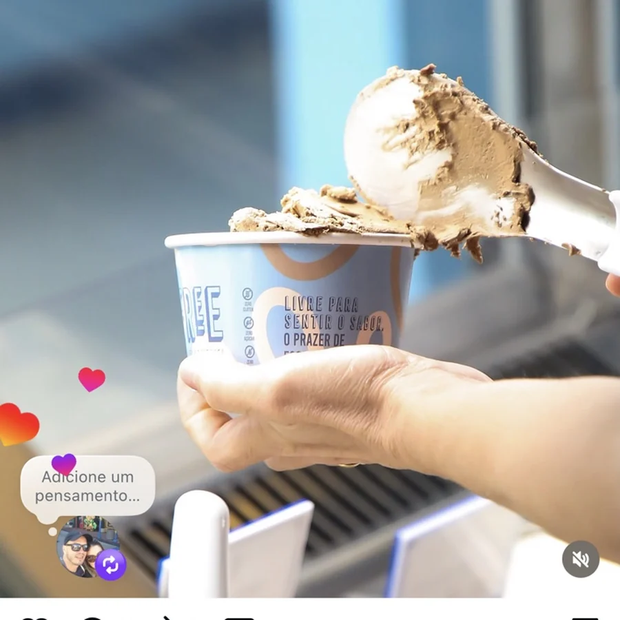 Publicação da Free Gelateria Saudável no Instagram